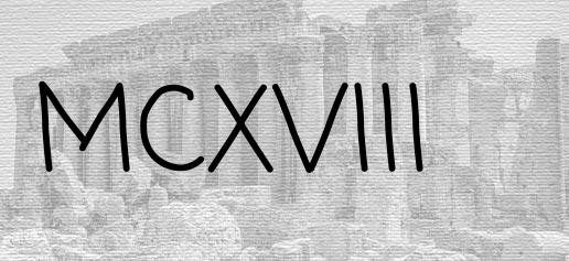 The Roman numeral 1118