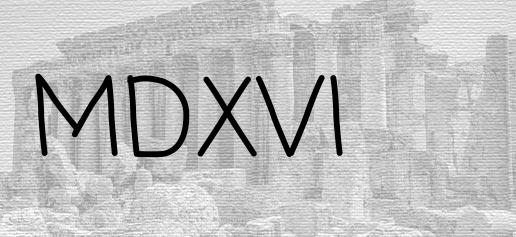 The Roman numeral 1516