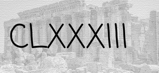 The Roman numeral 183