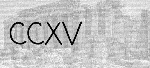 The Roman numeral 215