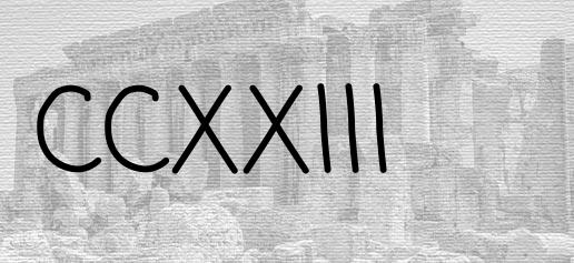 The Roman numeral 223