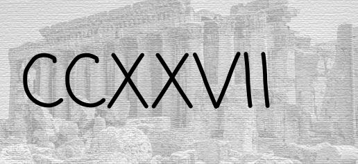 The Roman numeral 227