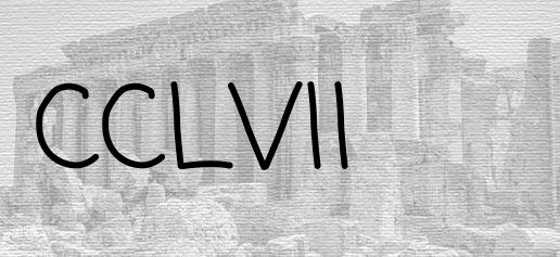 The Roman numeral 257