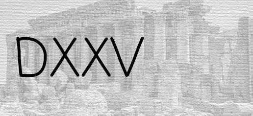 The Roman numeral 525