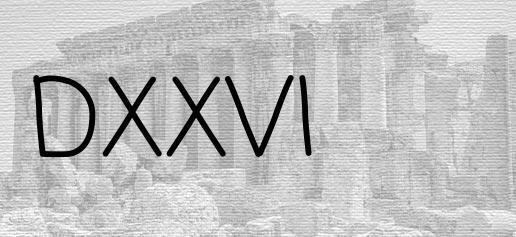 The Roman numeral 526