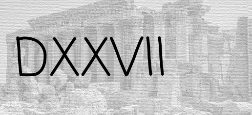 The Roman numeral 527