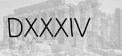 The Roman numeral 534