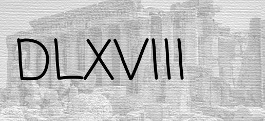 The Roman numeral 568