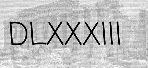 The Roman numeral 583