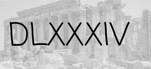 The Roman numeral 584