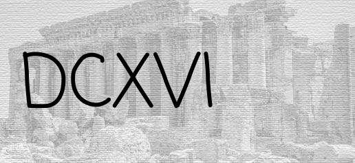 The Roman numeral 616