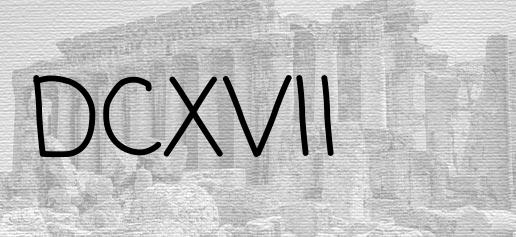 The Roman numeral 617