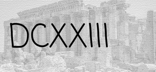 The Roman numeral 623