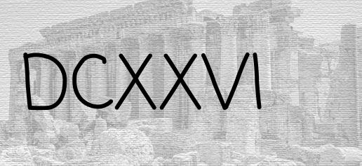 The Roman numeral 626