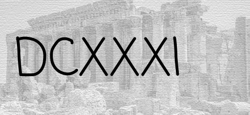 The Roman numeral 631