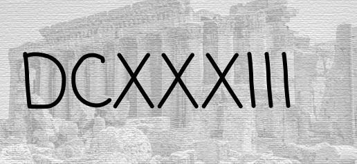 The Roman numeral 633