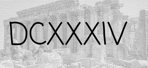 The Roman numeral 634