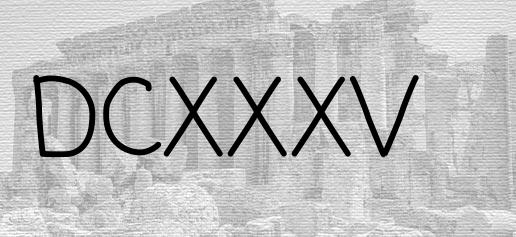 The Roman numeral 635