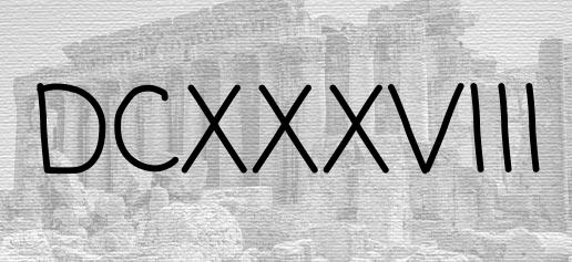 The Roman numeral 638