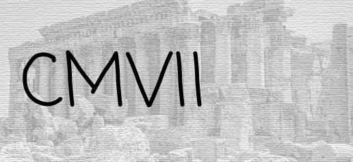 The Roman numeral 907